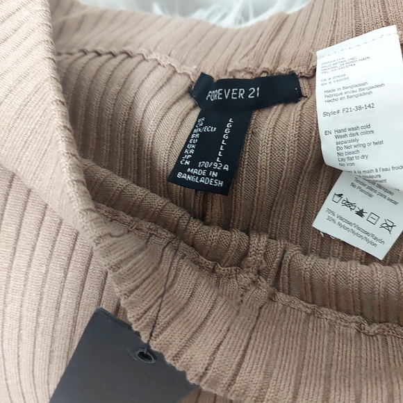 Forever 21 Ribbed Knit Pants - Brown - Picture 4 of 5